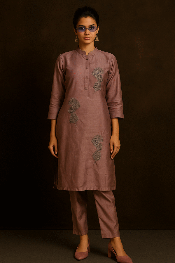 Onion Pink 2 pcs co-ord sets with hand work