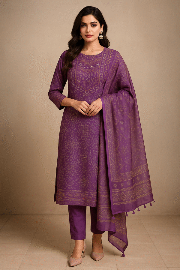 Bhandini print RAW silk 3pc set