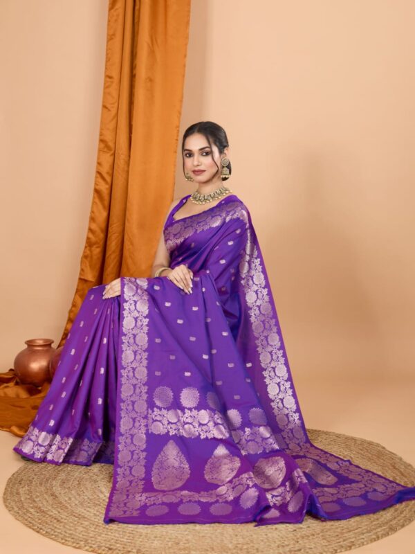 SEMI BANARASI SAREE BUTTA WORK