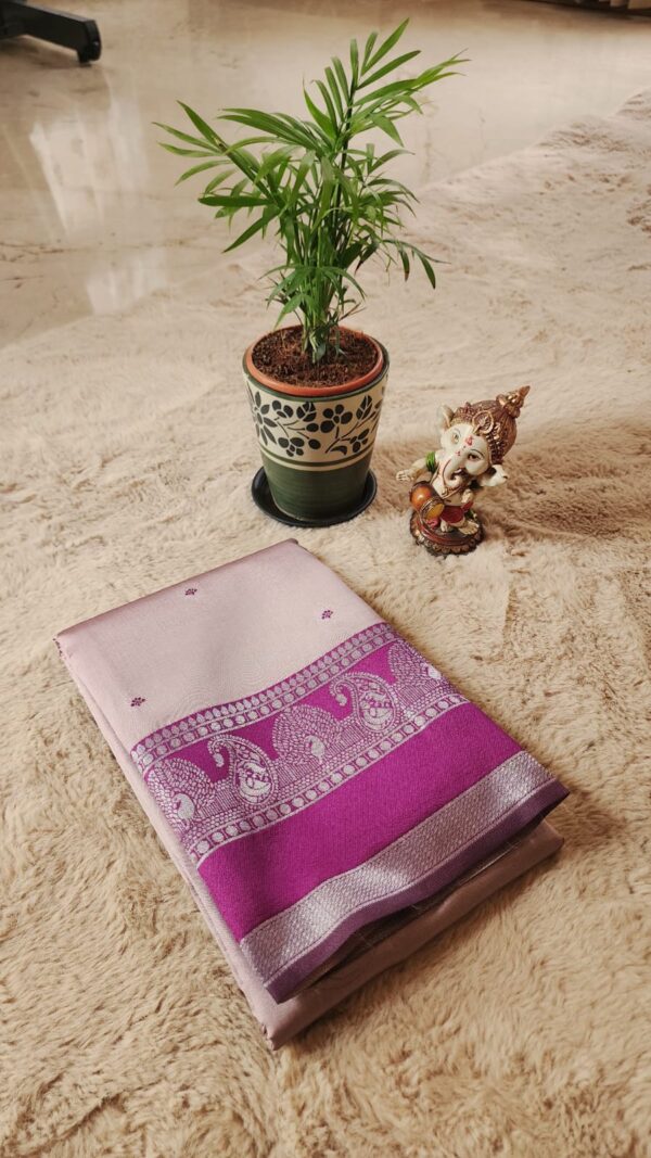 Semi Kanchi Premium SILK saree  ONION PINK