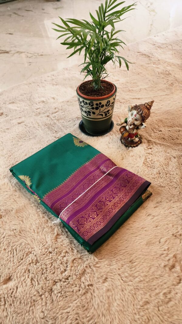 Semi Kanchi Premium SILK saree GREEN