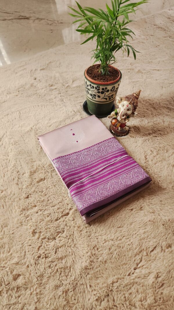 Semi Kanchi Premium SILK Saree Onion Pink Wit Wine