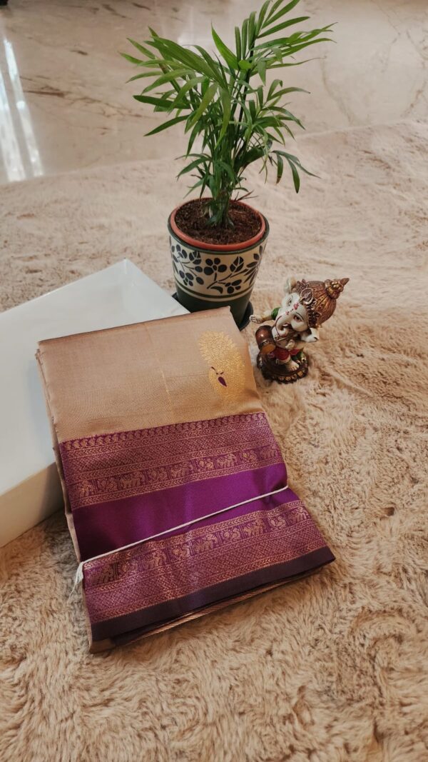 Semi Kanchi Premium SILK Saree Copper Color