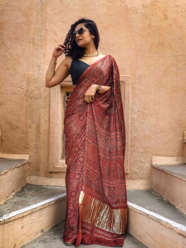 Red Printed Ajrakh