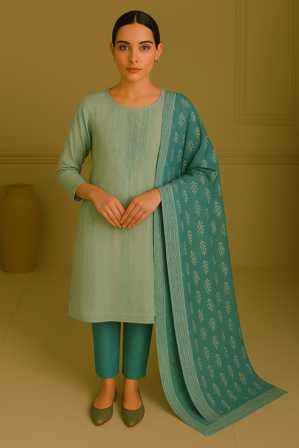 White & Ramagreen Cotton 3pcs set