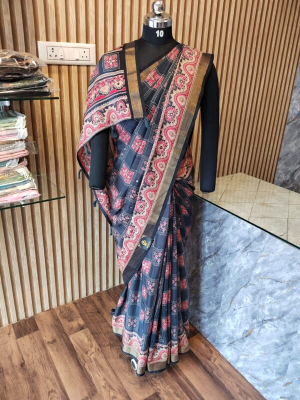 Ajrakh Printed Cotton Black