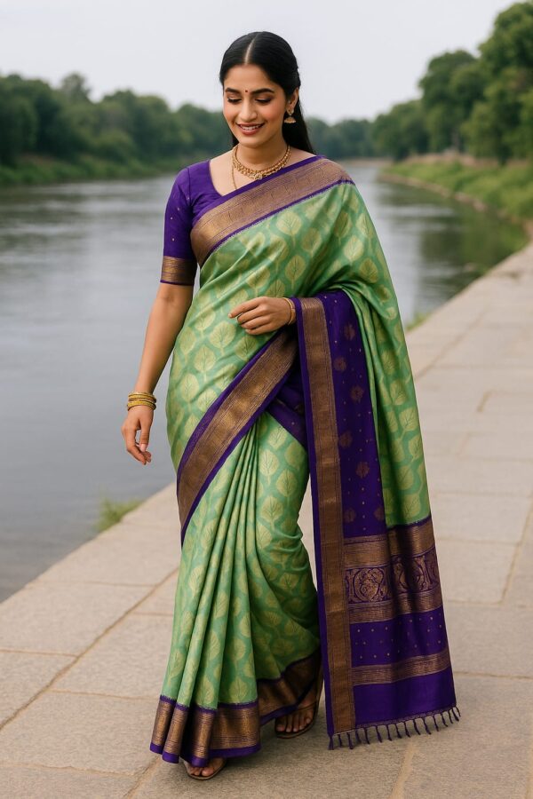 Semi Kanchipuram Tissue Silk Saree Premium