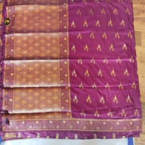 Pure Banarasi Silk Royal purple Butta saree