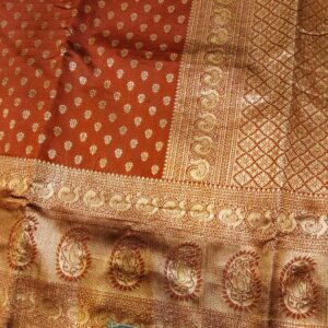 Semi Banarasi luxurious maroon Georgette Saree