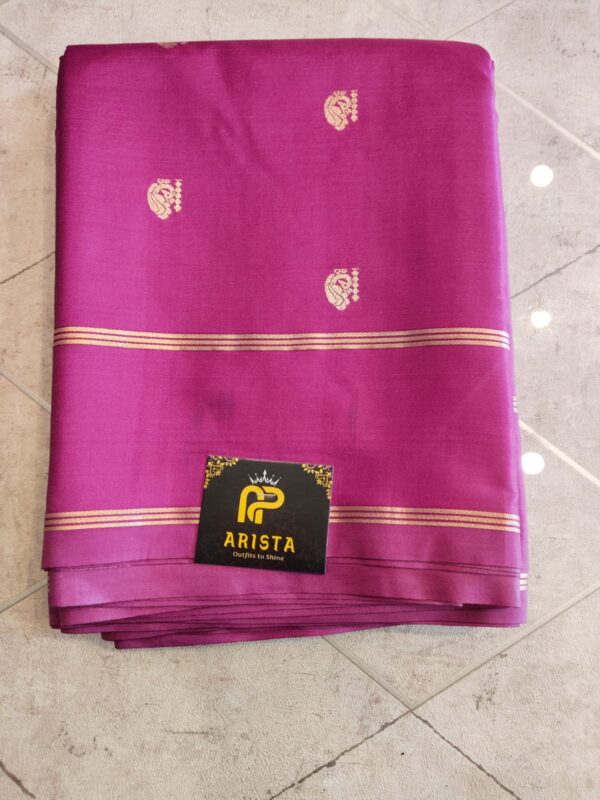 CREPE SILK Pink & Golden Peacock Motifs Saree