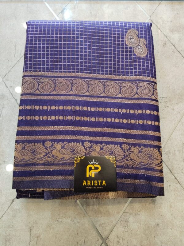 CREPE SILK Purple with Checks Butta